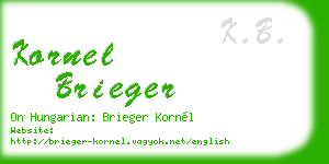 kornel brieger business card