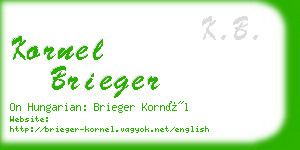 kornel brieger business card